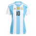 Echipament fotbal Argentina Lionel Messi #10 Tricou Acasa Copa America 2024 pentru femei maneca scurta